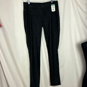 NWT MeMoi Jeggings with Zipper in black heather fabric M/L